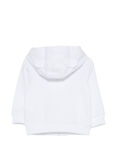 Felpa unisex Moschino Baby bianca con cappuccio e zip MOSCHINO BABY | MUF067LCA1910101